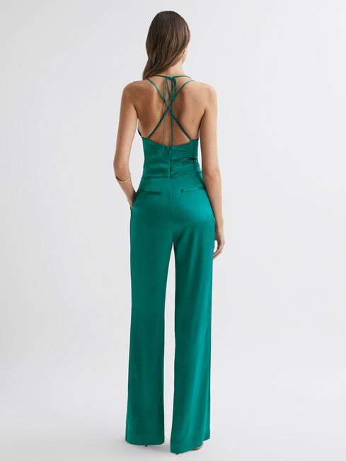Cowl Neck Jumpsuit in Green