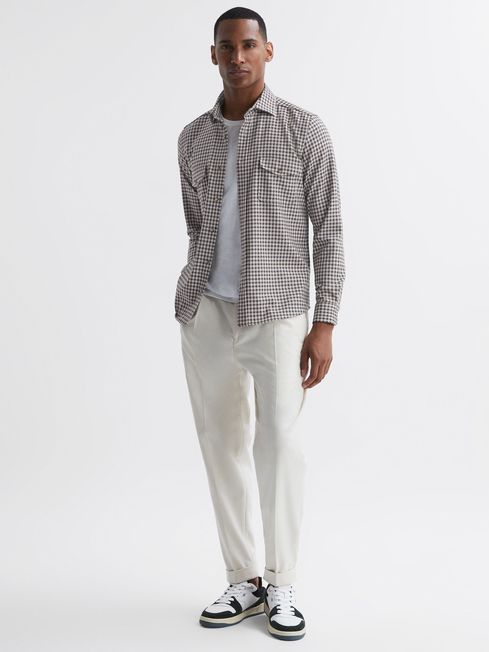 Reiss Tremont Brushed Checked Overshirt | REISS USA