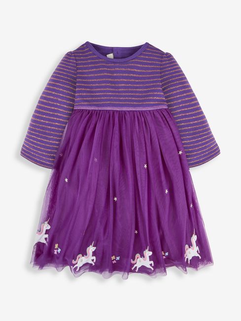 JoJo Maman Bébé Purple Unicorn Party Dress