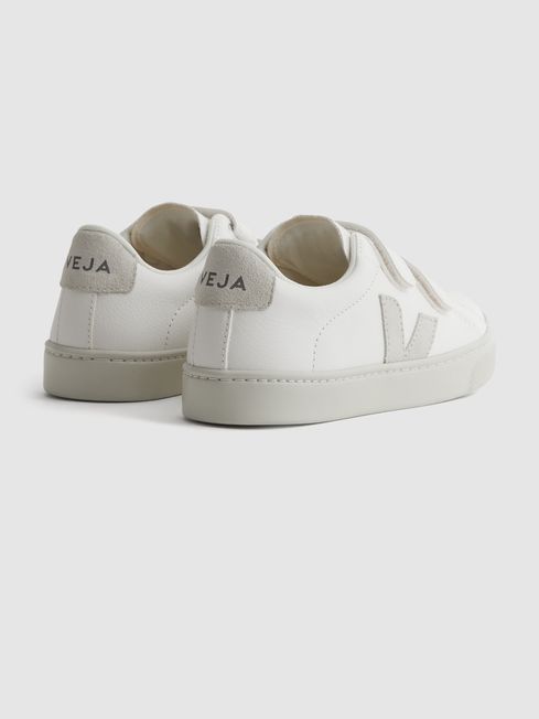 Reiss White Veja Leather Velcro Trainers