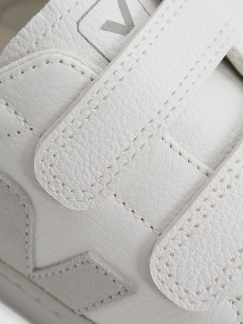 Reiss White Veja Leather Velcro Trainers