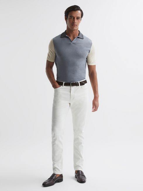 Reiss Stoneleigh Wool Open Collar Polo Shirt | REISS Australia