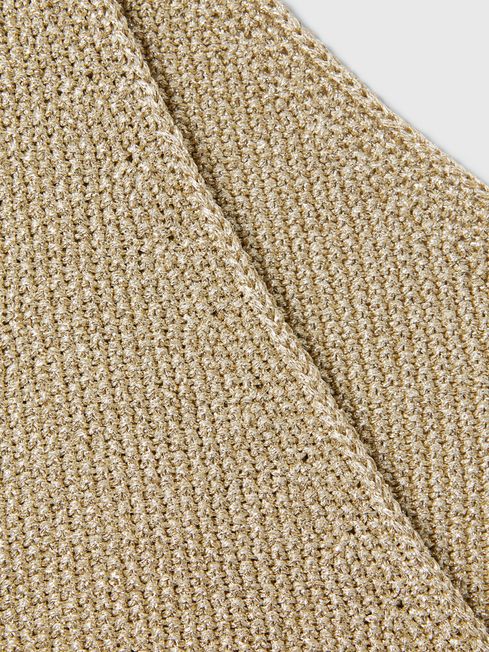 Reiss Gold Mika Metallic V-Neck Vest