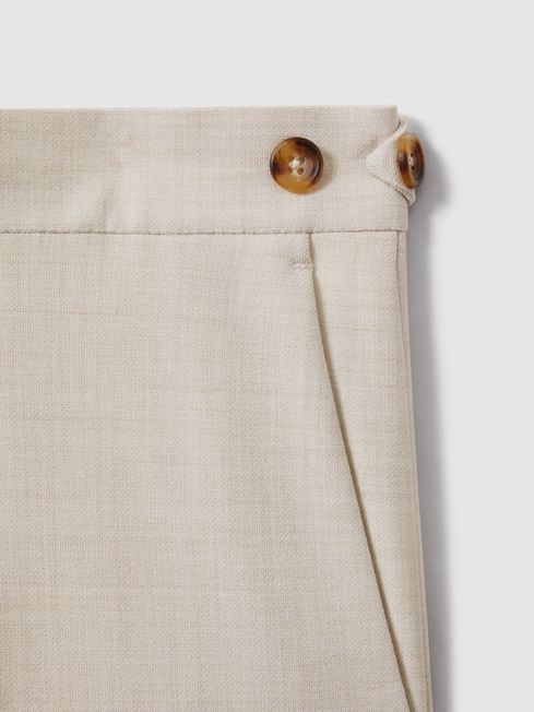 Slim Fit Side Adjuster Trousers in Stone