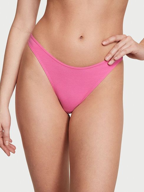 Victoria's Secret Hollywood Pink High Leg Scoop Thong Knickers