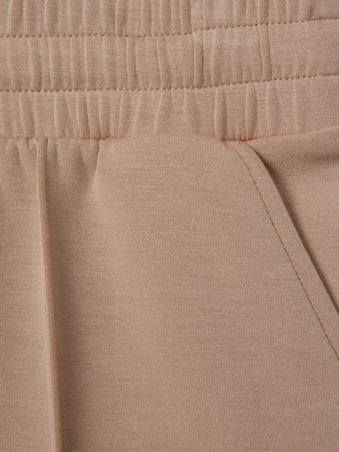 Reiss Camel Joanna Modal Blend Drawstring Co-Ord Sweat Shorts