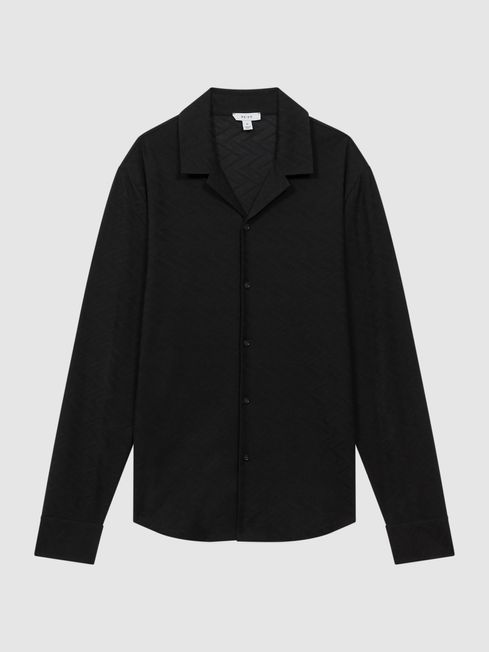Long sleeve cuban collar shirt top