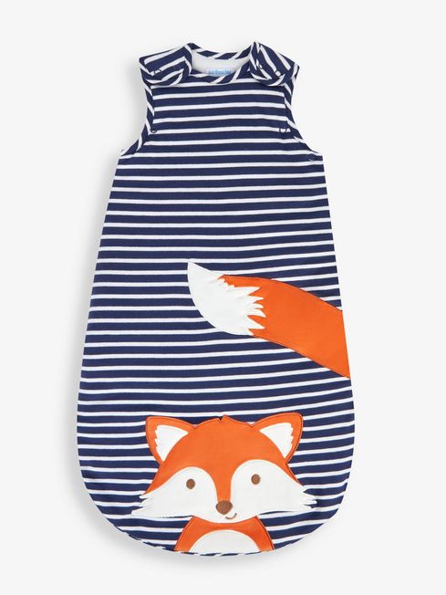 JoJo Maman Bébé Navy Stripe Fox Appliqué 2.5 Tog Baby Sleeping Bag