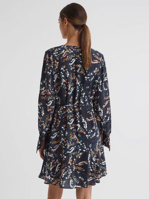 Reiss Hayley Printed Long Sleeve Midi Dress | REISS USA