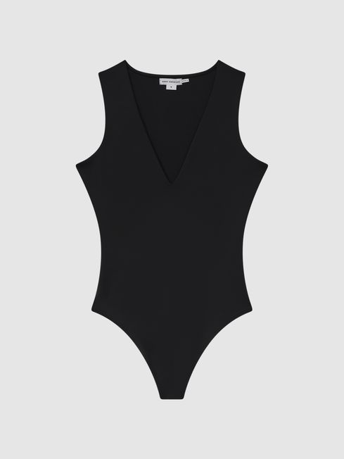 Black v neck bodysuit store