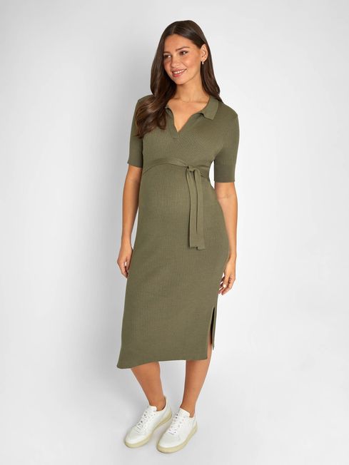 Buy JoJo Maman Bébé Collared Ribbed Knitted Maternity Dress from