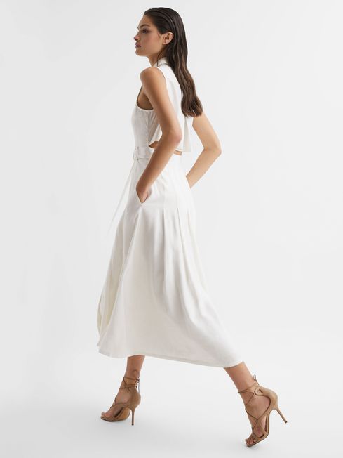 Reiss Milena Button Front Midi Dress | REISS USA