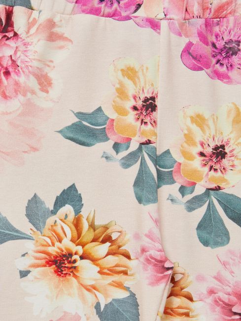 Reiss Pink Essie Senior Floral Print Leggings