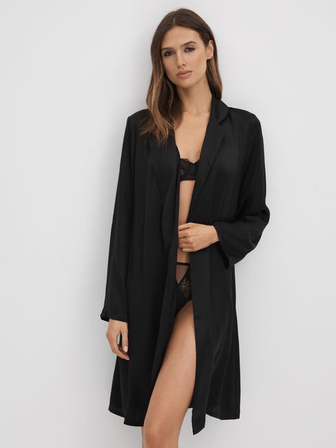 Calvin Klein Black Silk Robe