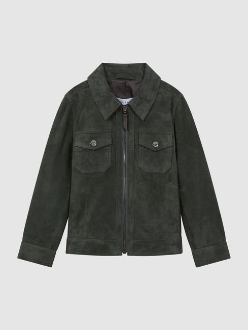 Forest green suede jacket store
