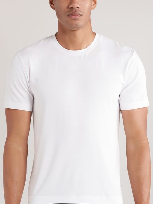 Reiss White Che CHÉ Studios Crew Neck T-Shirt with TENCEL™ Fibers
