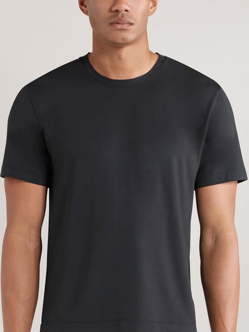 Reiss Black Che CHÉ Studios Crew Neck T-Shirt with TENCEL™ Fibers