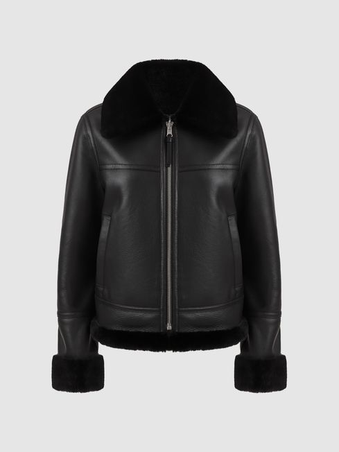 Women's reversible on sale leather jacket