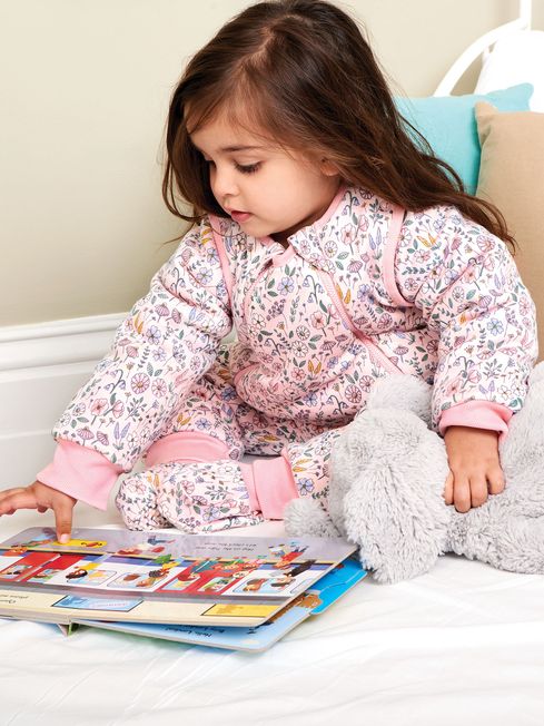 JoJo Maman B b Pink Meadow 2.5 Tog Sleep Snuggler