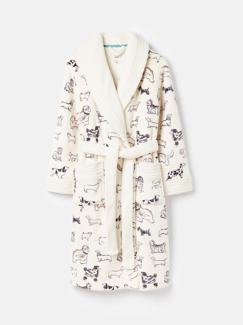 Buy Joules Matilda Fleece Lined Striped Dressing Gown with Hood