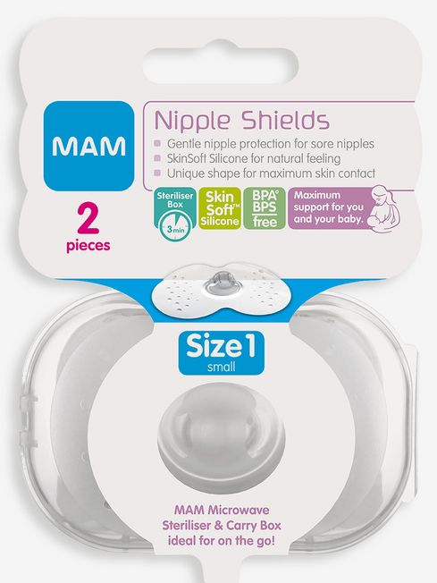 Buy MAM 2-Pack MAM Silicone Nipple Shields - Size 1 from the JoJo Maman  Bébé UK online shop