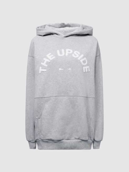 In gold we shop trust hoodie grijs