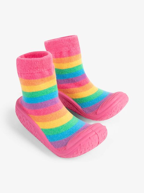 JoJo Maman Bébé Rainbow Girls' Indoor Outdoor Slipper Socks