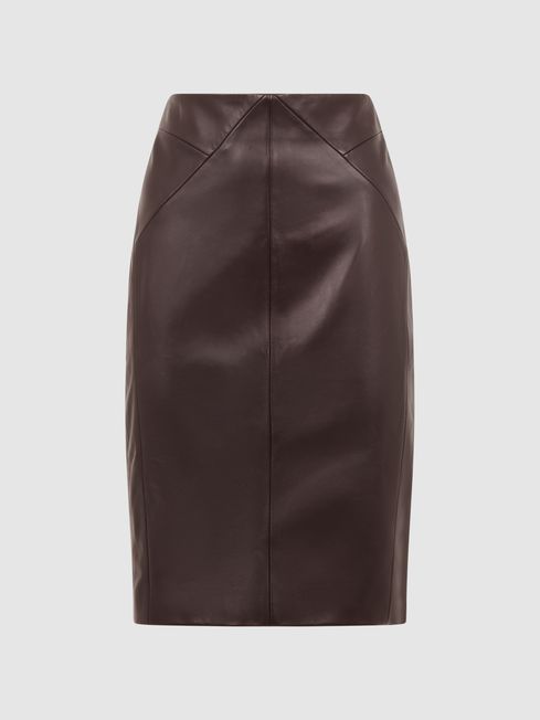 Leather pencil sale skirt berry