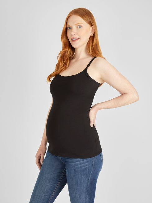 Black Black 2 Pack Maternity Nursing Vest Tops