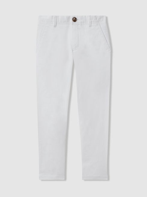 Reiss White Pitch Teen Slim Fit Casual Chinos