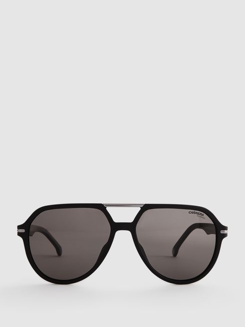 Carrera black 2025 aviator sunglasses