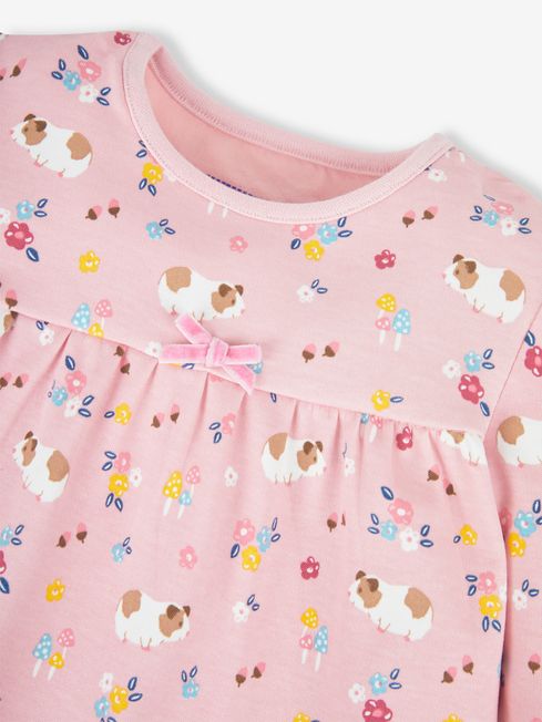 JoJo Maman B b Pink Girls 2 Pack Guinea Pig Jersey Pyjamas