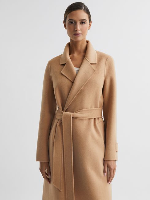 Reiss Brooks Wool Blend Blindseam Belted Coat REISS USA