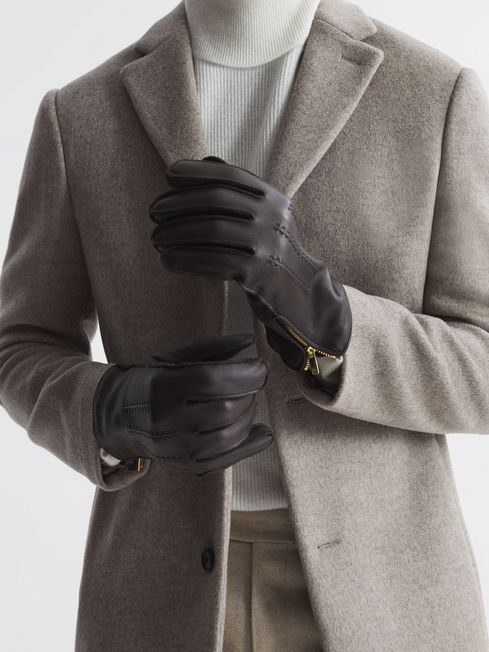 Reiss Iowa Leather Gloves REISS Rest of Europe