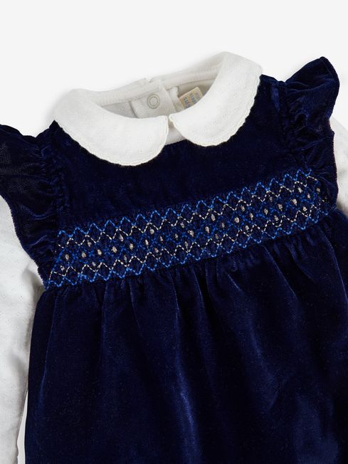 Blue velvet store baby dress