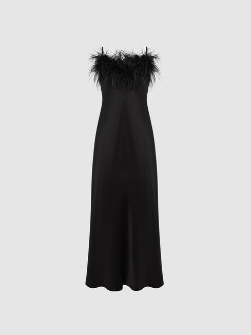 Feather slip hot sale dress