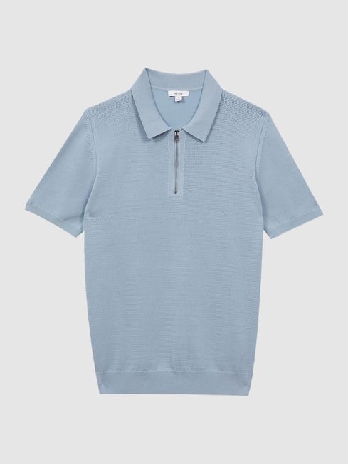 Reiss Fizz Knitted Half-Zip Polo T-Shirt | REISS Australia
