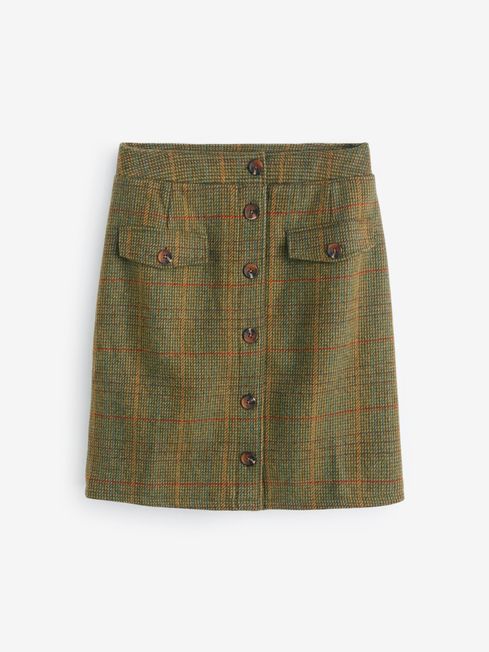 Joules Avery Green Tweed Skirt