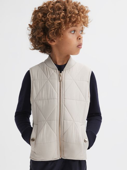 Reiss Stone Ritchie Junior Hybrid Knitted-Quilted Gilet