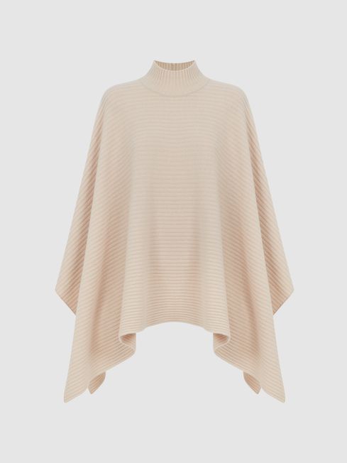 Relaxed Wool Cashmere Poncho in Nude REISS Canada