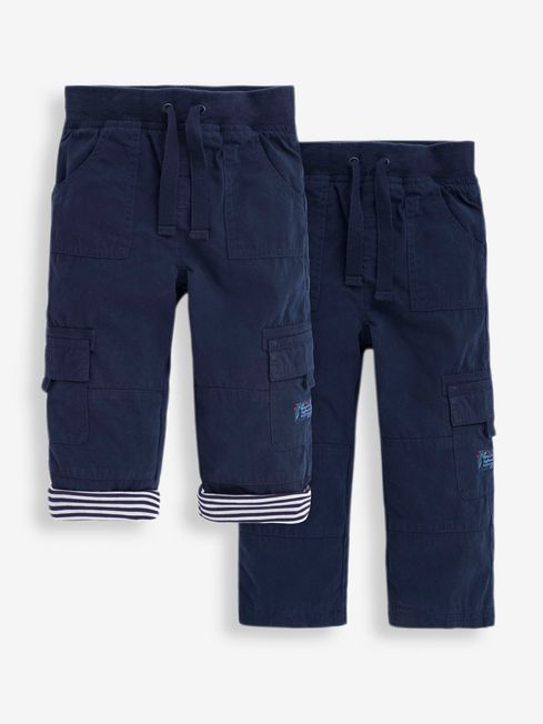 JoJo Maman Bébé Navy Jersey Lined Utility Trousers