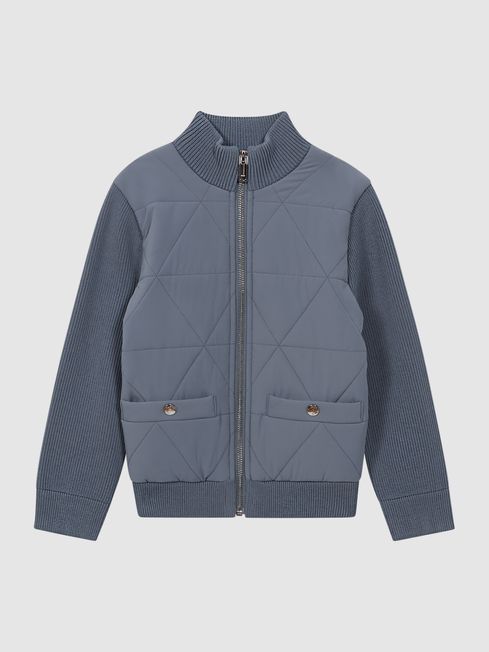 Reiss Amos Hybrid Zip-Through Quilted Jacket