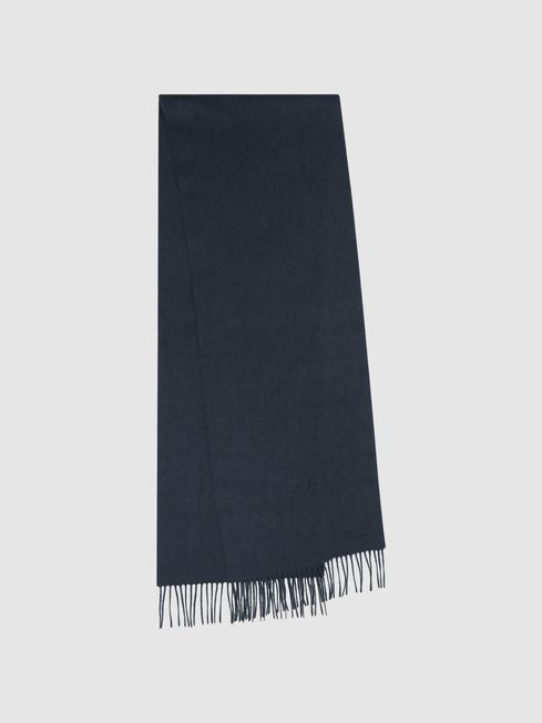 Reiss Airforce Blue Picton Cashmere Blend Scarf