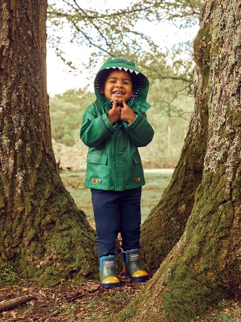 JoJo Maman Bébé Khaki Cosy Lined Colour Block Wellies