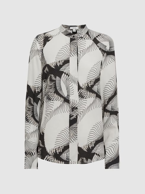 Reiss Becci Abstract Print Co-Ord Blouse | REISS USA