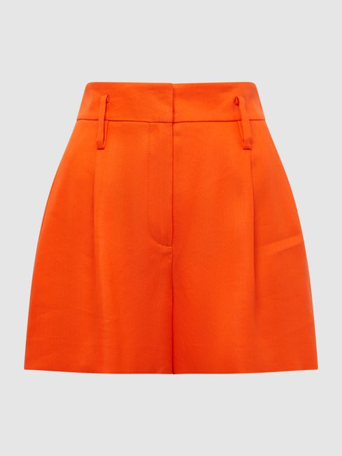 Reiss Hollie Linen Pleat Front Shorts | REISS USA