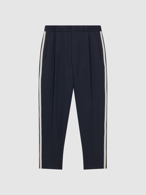 H&m side discount stripe trousers