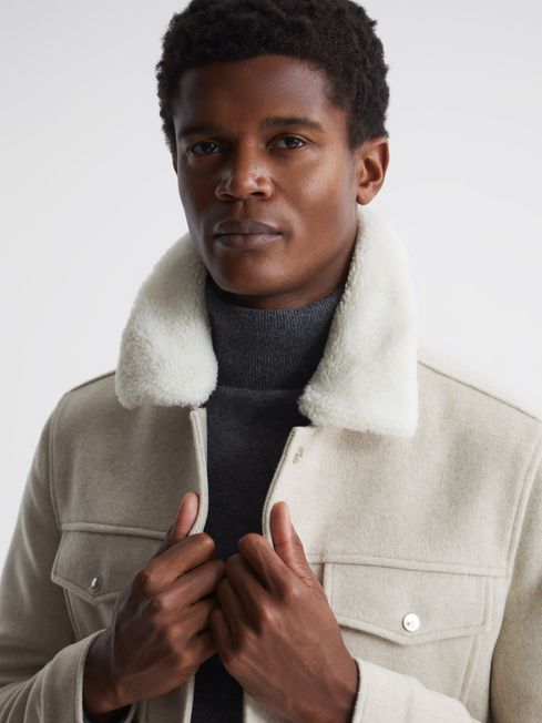 Reiss Jackson Wool Blend Blouson Jacket | REISS Hong Kong