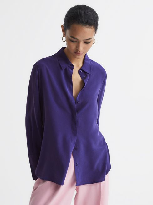 Reiss Purple Kia Silk Shirt