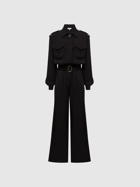 Reiss black and white jumpsuit sales